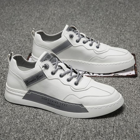 Men's Summer New White Breathable Trendy Shoes Flat Bottom Sneakers