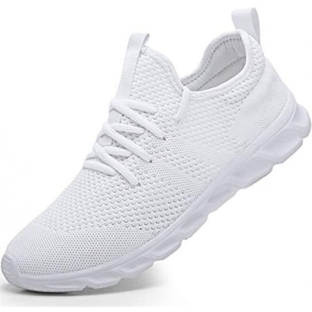 Mens Lightweight Athletic Running Walking Gym Shoes Casual Sports Shoes White