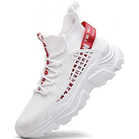 Men's Athletic Running Walking Shoes Non Slip Fashion Sneakers White